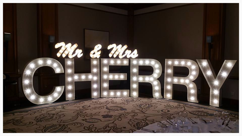 light up letter hire